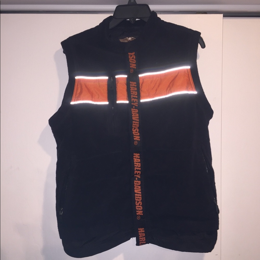 Vintage Black 3M Harley Davidson Zip-Up Vest